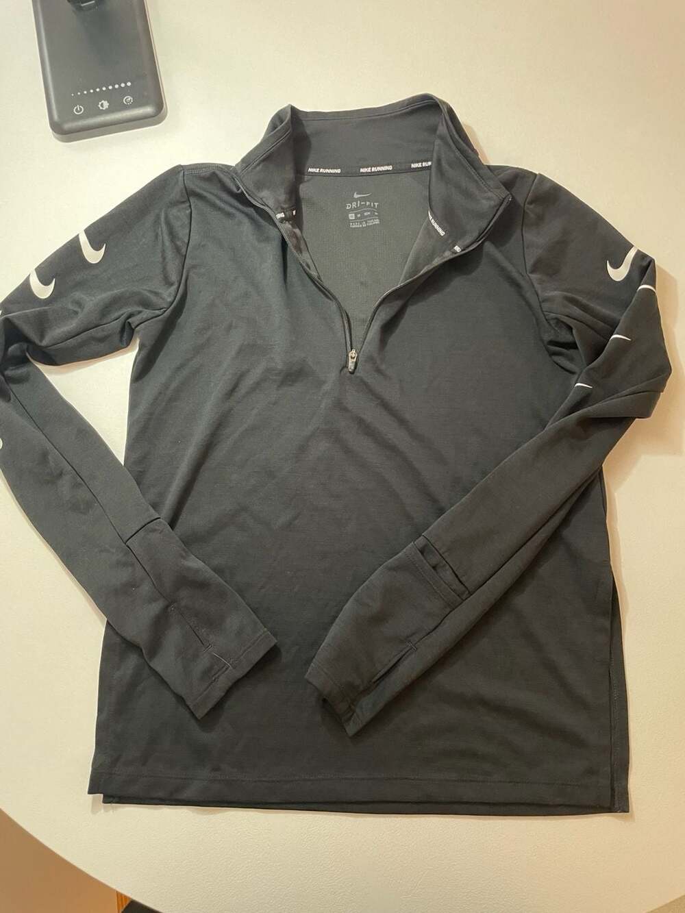Nike Running Dri-Fit 1/2 Zip Pullover Shirt Black Size XS